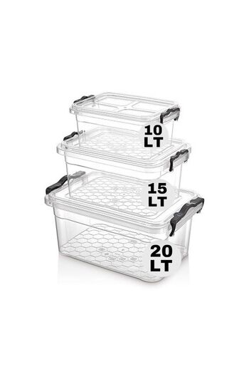 TAKYAKA Food Pantry Storage Container Set of 3 20/15/10 Lt