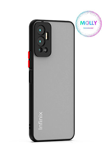 Molly Transparent Silicone Case with Black Colored Edges Frosted for Infinix Hot 12 - Huskarl