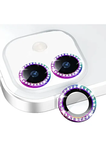 POWELL Iphone 11/12/12mini - 2pcs Colorful Stone Camera Lens and Glass Protector