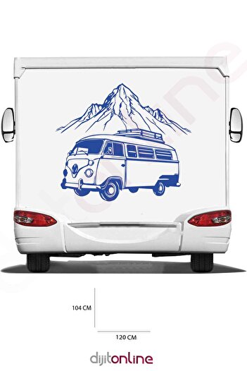 Dijitonline Autocolant Caravan Munte - Autocolant Caravan Călătorie - 120x104 Cm