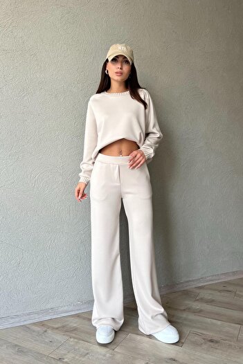 Seda Yalçın Atelier Beige Modal Pocket Detailed Trousers