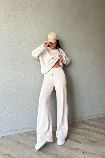 Seda Yalçın Atelier Beige Modal Pocket Detailed Trousers