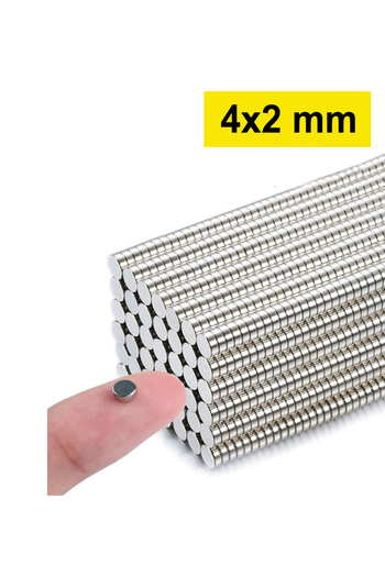 Dünya Magnet Yuvarlak, Neodyum Mıknatıs, 4x2 Mm, Güçlü Magnet - 100 Adet