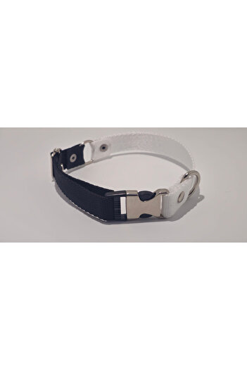 Pompiti Comfortable Adjustable Small/large Dog Collar - Double Color Black-white, 2cm Most Size