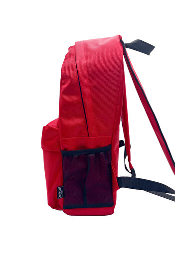 Differ Studio Red Color Water Resistant Zippered Pocket Daily Unisex Backpack/School Bag Large Internal Volume