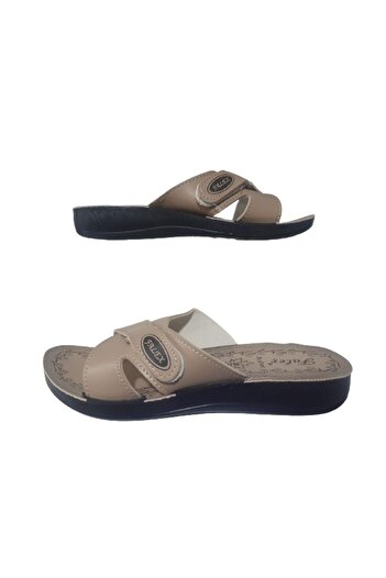 FALEX Cream Colored Velcro Women's Orthopedic Slippers - FLXX54-12