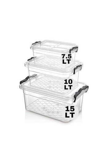 TAKYAKA Food Pantry Storage Container Set of 3 15/10/7.5 Lt