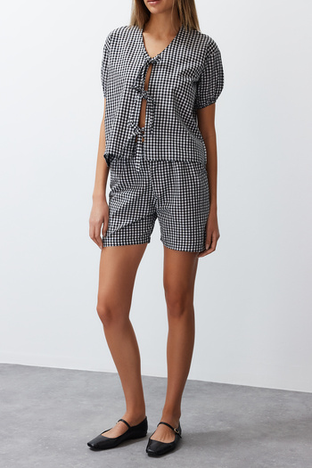 Edit by Trendyol Colorful Checkered Blouse and Shorts Set - Tedss24Au00008