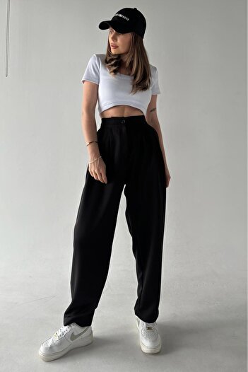 NUDEQUEEN Women's Pleated Carrot Trousers KGT-XPL6371