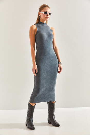 Bianco Lucci Πλεκτό Γυναικείο Φόρεμα - Washed, Μοντέλο 20246051