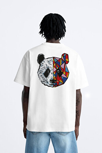 Jooy Company Stay True Tokyo Panda Design Λευκό μπλουζάκι Oversize
