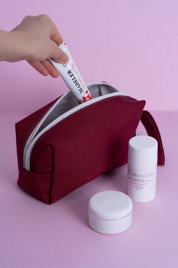 ALTINPAMUK Elite Makeup Bag Claret Red Multi-Purpose Large Size