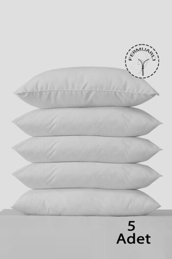 DENİZLİ ÇEYİZ 5 Pieces 50*70 Cotton White Inner Pillow Case with Zipper