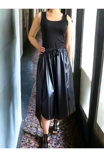 BEBE PLUS Leather Asymmetrical Cut Skirt