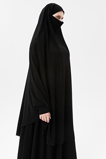 Altobeh Hijab Medina Silk - Σετ σεντόνια με πέπλο και φούστα μαύρο γυναικείο