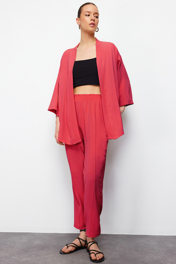Trendyol Collection Fuchsia Kimono and Trousers Set - Twoss24Au00037