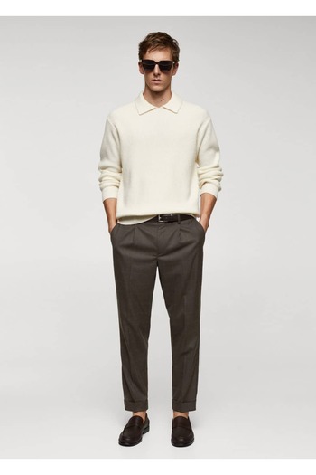 MANGO Man Slim Fit Checkered Pants