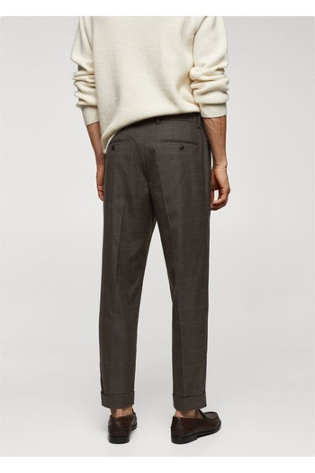 MANGO Man Slim Fit καρό παντελόνι