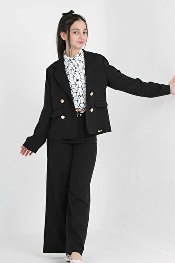 Asortik Kids Girl's Suit 3 Pieces Set Blazer Jacket-Blouse-Pants