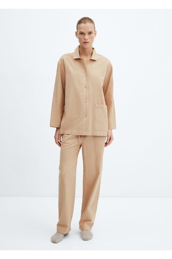MANGO Woman Pajama Shirt - Striped Design