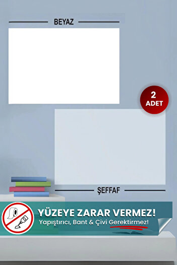 Pi Papers Akıllı Kağıt - 60x100 Cm 1 Şeffaf+1 Beyaz, Yeri Değiştirilebilir, Taşınabilir, Pratik Yazı Tahtası