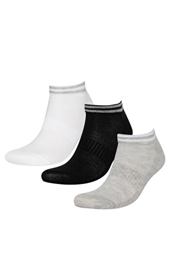 DeFacto Men's 3-Piece Cotton Booties Socks C0116axns