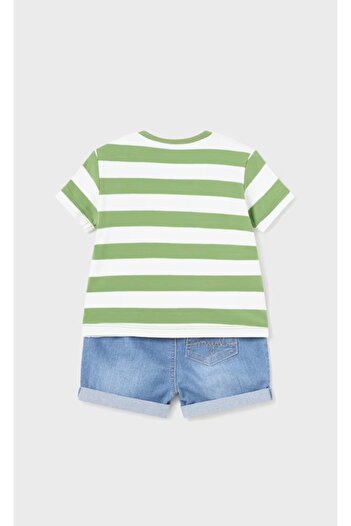 MAYORAL Newborn Baby Boy T-shirt Denim Shorts Set