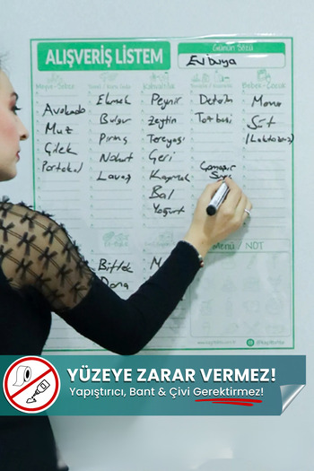 Pi Papers Alışveriş Listesi - Elektrostatik Elektriklenme Ile Kendiliğinden Tutunan Sihirli Akıllı Kağıt Pano