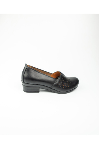 Scavia 914 Black Leather Women's Casual Shoes