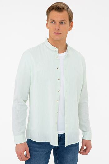 Pierre Cardin Light Green Regular Fit Shirt