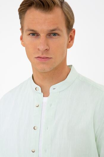 Pierre Cardin Light Green Regular Fit Shirt