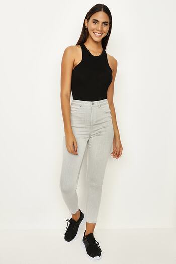 Select Moda Γυναικείο γκρι Skinny παντελόνι