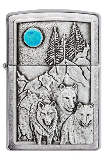 Zippo Wolf Pack And Moon Aamblem Lighter Çakmak