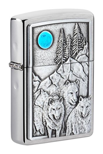 Zippo Wolf Pack And Moon Aamblem Lighter Çakmak