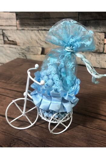 Hyd Baby Circumcision Mevlüt Gift Prayer Beads with Bicycle Basket and Pouch Rose Scented Rose Patterned Rosary 1 Piece