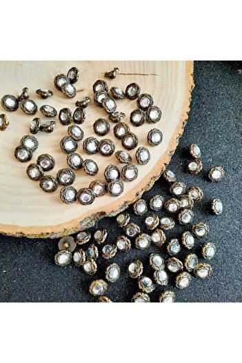canan dizayn Antique Yellow Stone Metallized Button 15mm (15pcs)