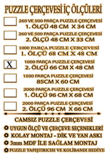 mixefor Puzzle Çerçevesi 1000 Parça Camsız-2.ölçü 66 Cm X 48 Cm -renk Altın-çerçeve Genişliği 32 Mm