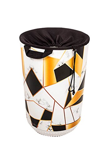 QUTU 40L Gold Marble Patterned Qoja Pouch - Multi-Purpose Laundry and Toy Basket