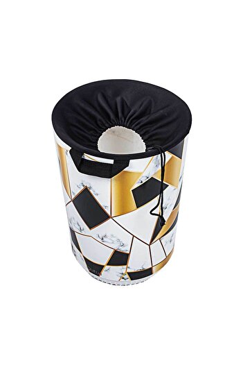 QUTU 40L Gold Marble Patterned Qoja Pouch - Multi-Purpose Laundry and Toy Basket