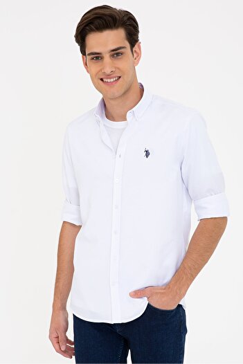 U.S. Polo Assn. Ανδρικό λευκό πουκάμισο