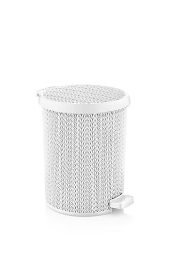 BlackBird Home 10 Liter White Mesh Patterned Pedal Trash Can