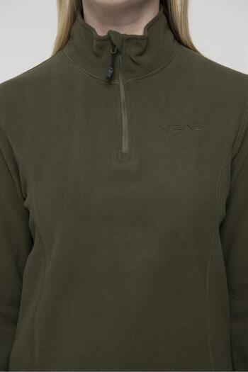2AS Pinna Γυναικείο φούτερ Fleece Χακί με μισό φερμουάρ