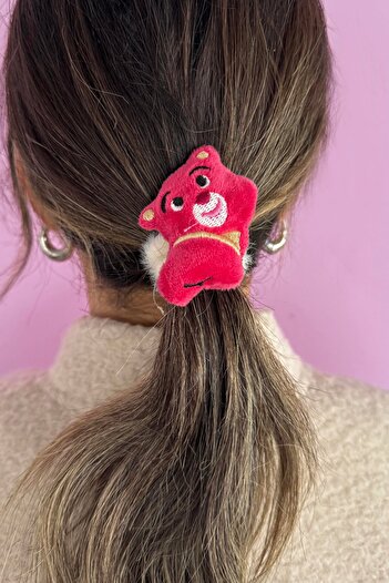 TAKIŞTIR Plush Bagel Buckle - Pink Color, Teddy Bear Figure
