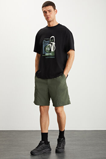 GRIMELANGE RAMADANP007 T-Shirt für Herren, 100 % Baumwolle, Rundhalsausschnitt, bedruckt, schwarz