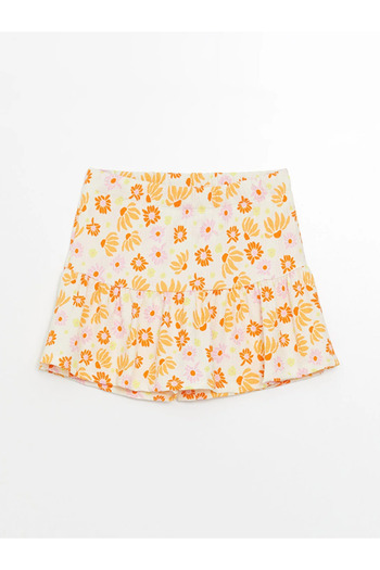 LC Waikiki LCW Kids Elastic Waist Floral Girl's Shorts Skirt