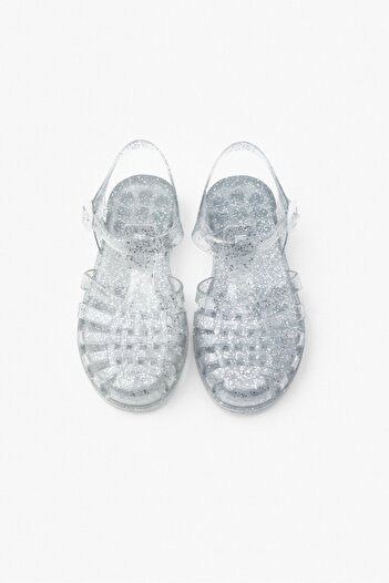 NİŞANTAŞI SHOES Dětské sandály Anderline Jr. Transparent Glitter Matte Pásek Detail