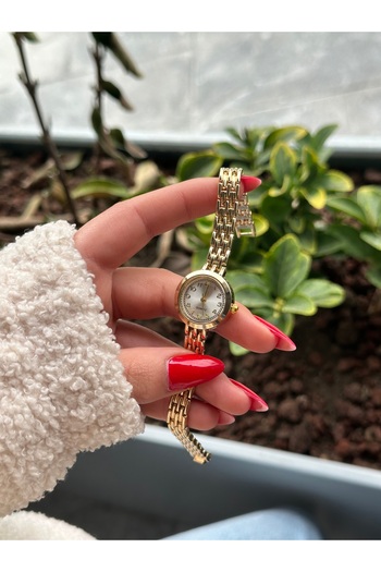 İnogge Gold Renk Kadın Retro Minimal Kol Saati