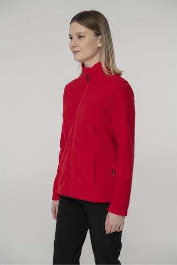 2AS Peridot Full Zipper Women's Fleece Sweatshirt Red