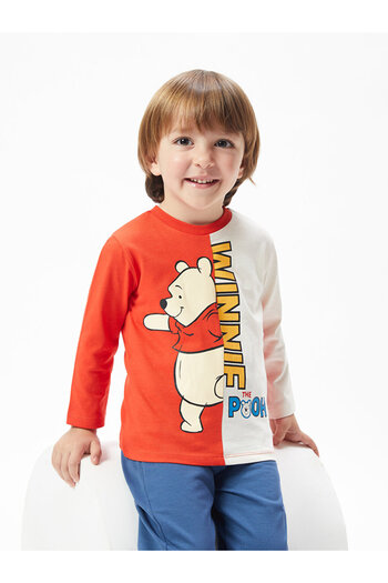 LC Waikiki Μακρυμάνικο με λαιμόκοψη Winnie the Pooh Boy φούτερ και παντελόνι 2 τεμαχίων