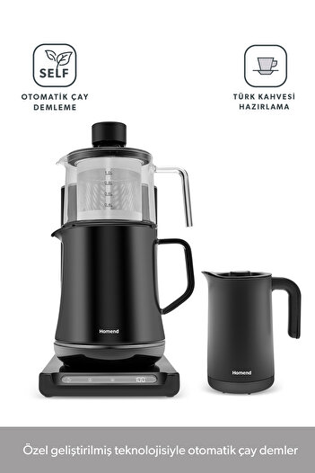 HOMEND Smart Royaltea Plus 2 in 1 Automatic Tea and Turkish Coffee Machine Wifi Matte Black